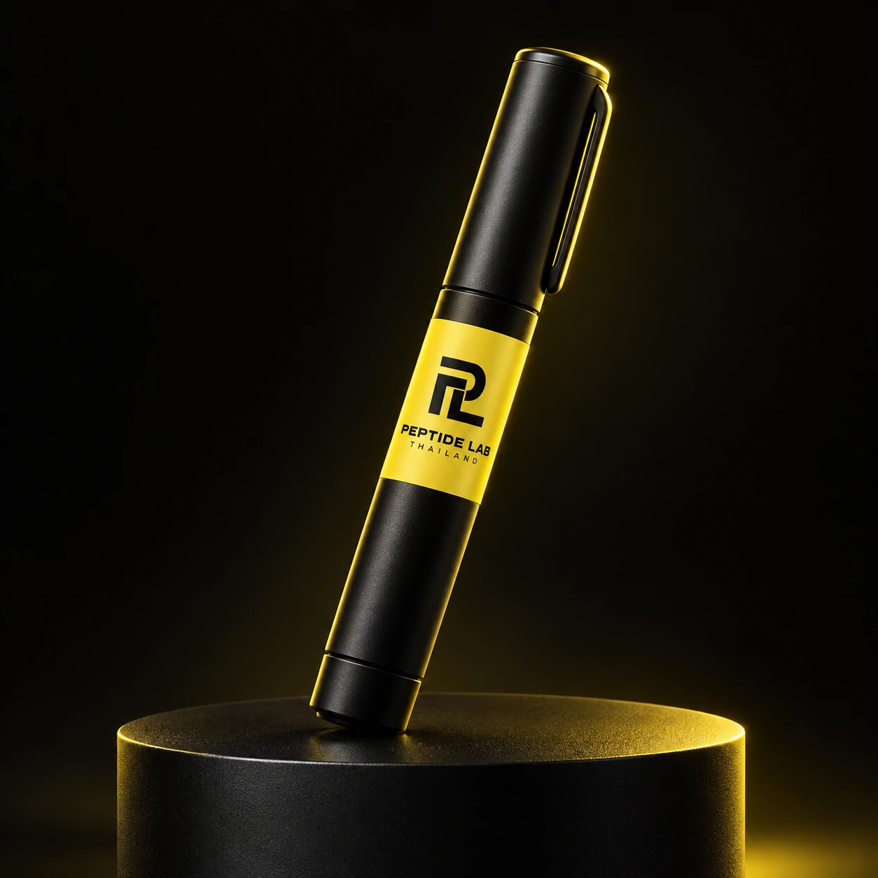 Peptide Lab yellow and black pen